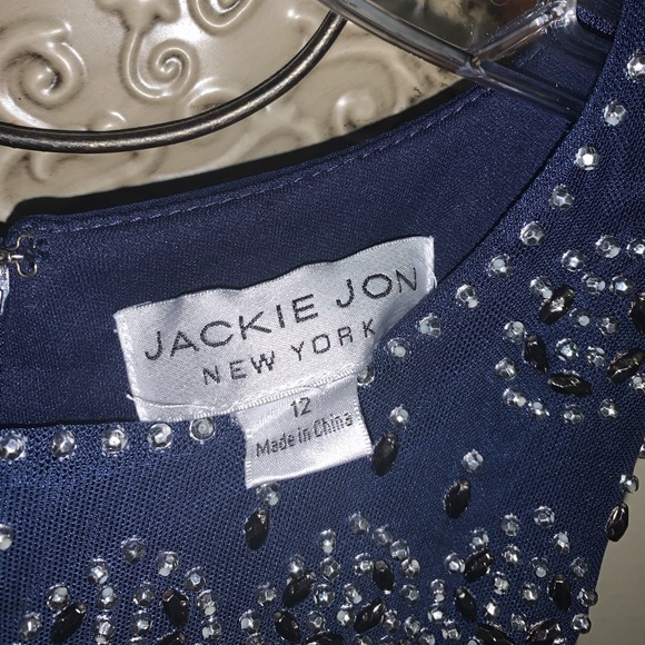 Jackie Jon Dresses Jackie Jon Sleeveless Beaded Bodice Formal Gown